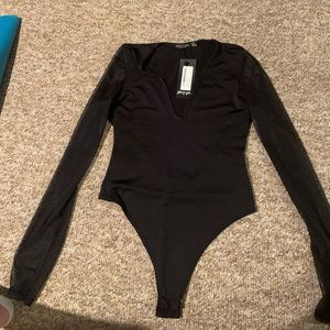 Nasty Gal black long sleeved body suit